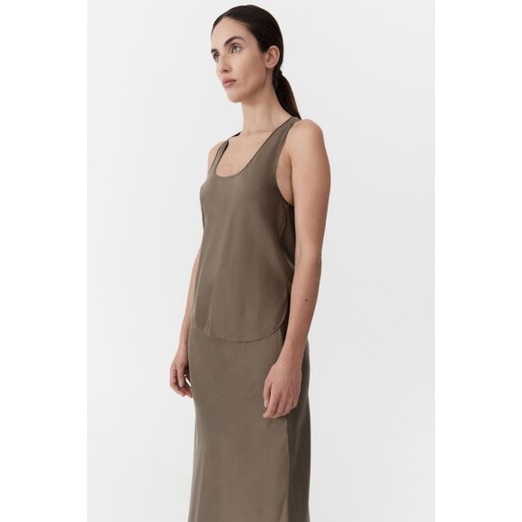 St. Agni Racer Back Bias Tank in Kelp - Picture 3 of 6